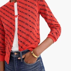 J. Crew Red and Black Women's Cardigan TANTI BACI